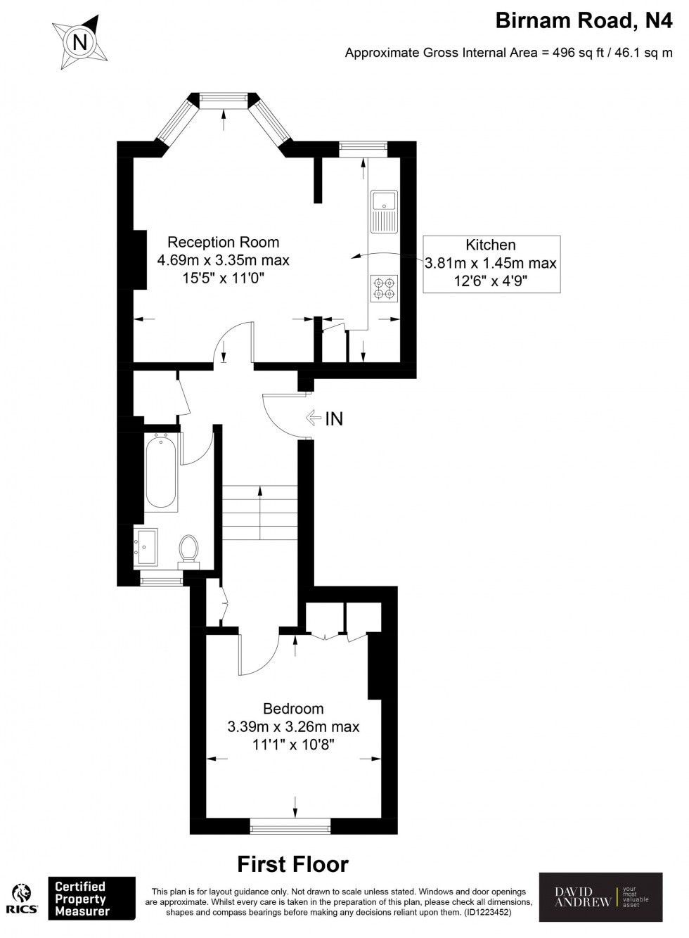 Floorplan for Birnam Road, London, N4