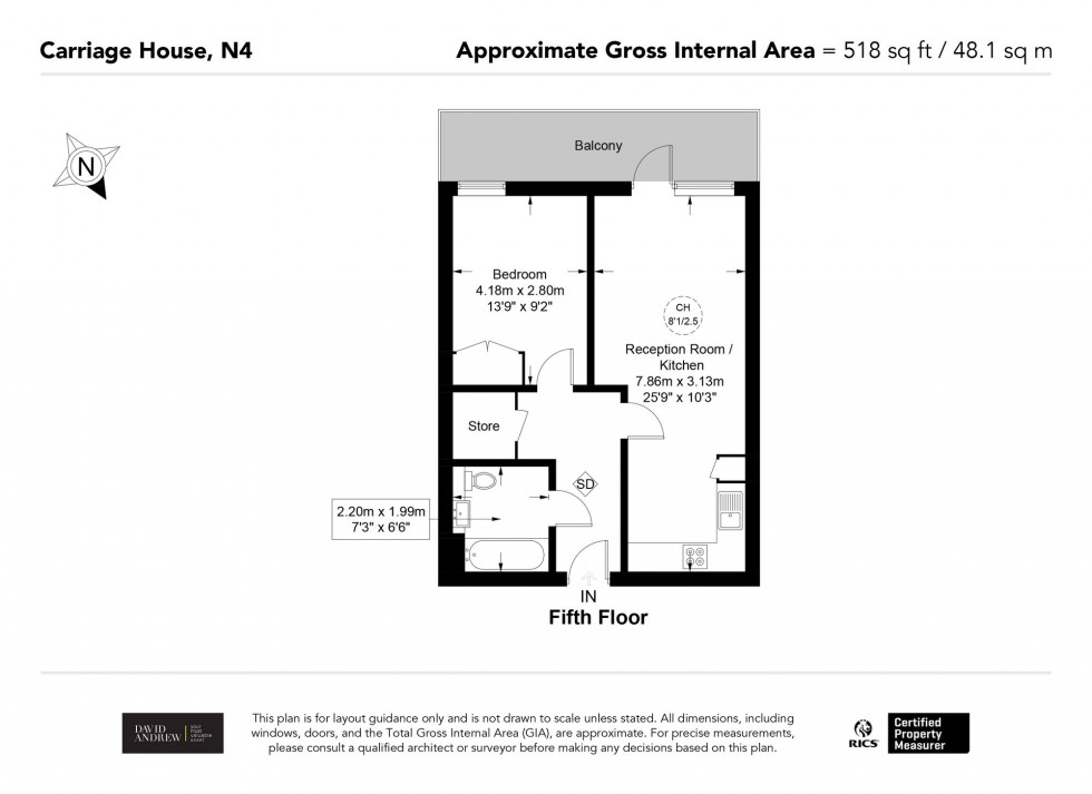 Floorplan for City North Place, Carriage House, N4