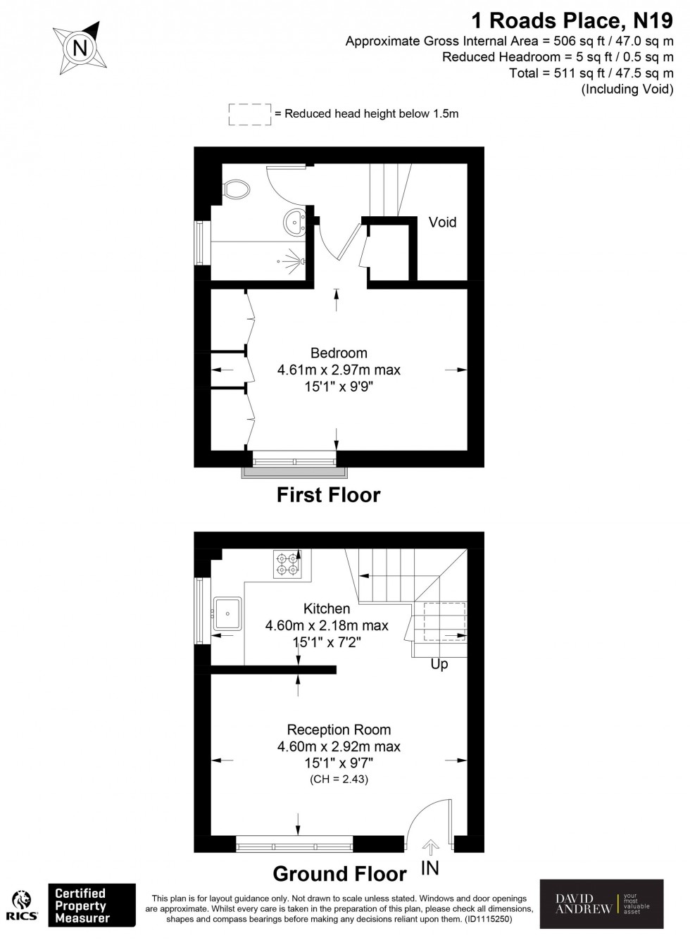 Floorplan for Roads Place, London, N19