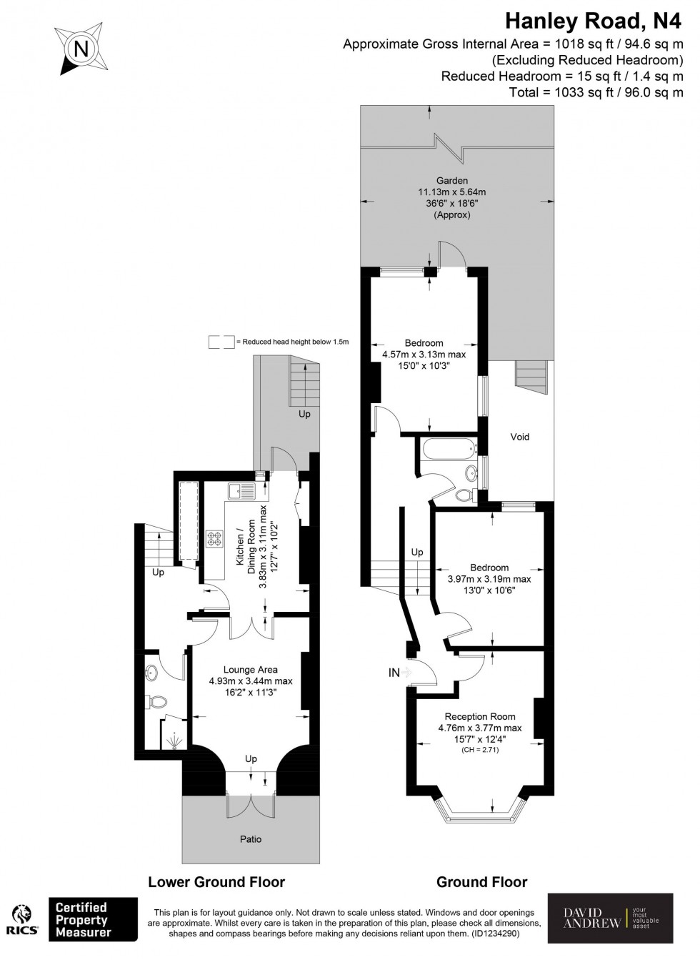 Floorplan for Hanley Road, London, N4