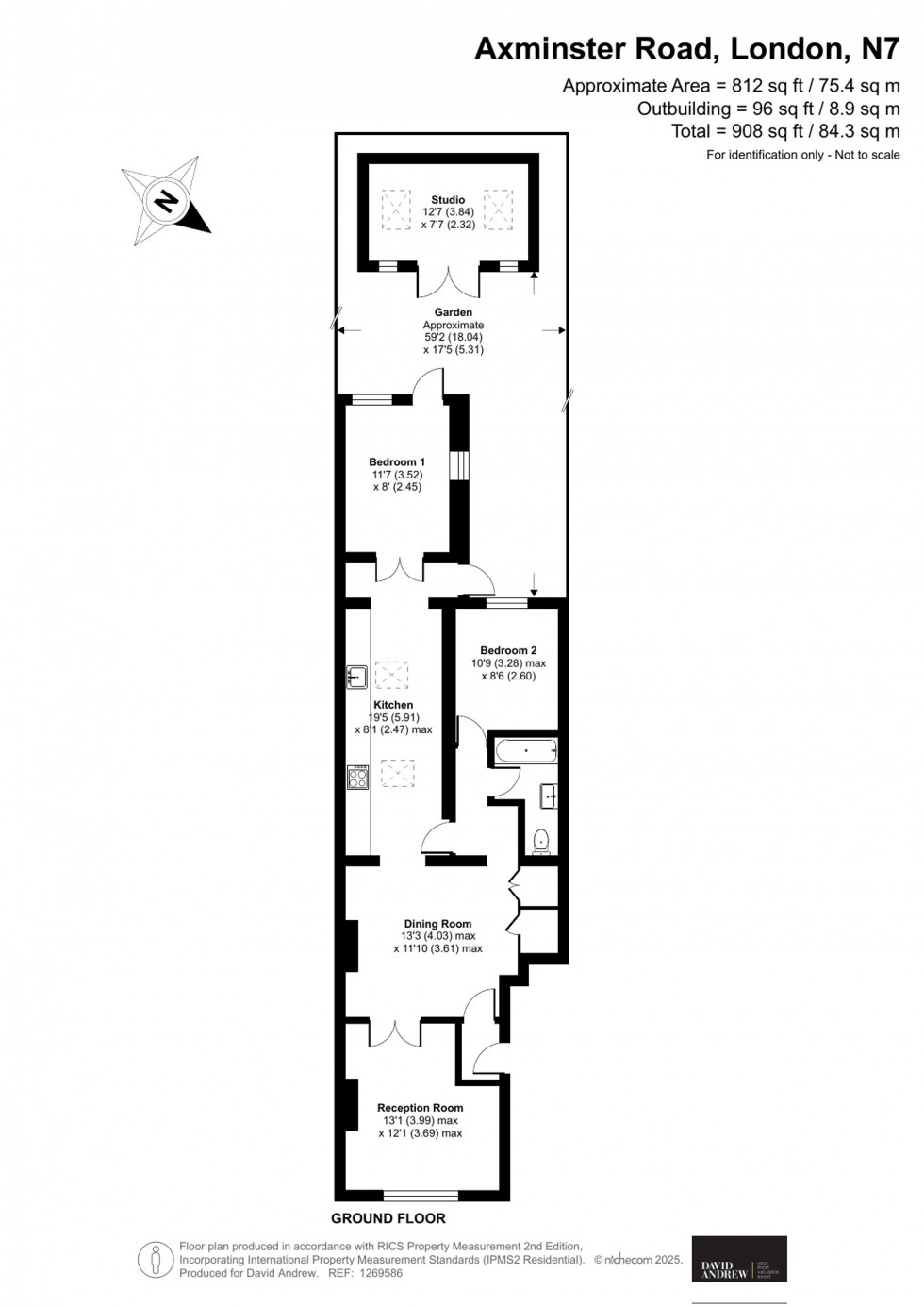 Floorplan for Axminster Road, London, N7