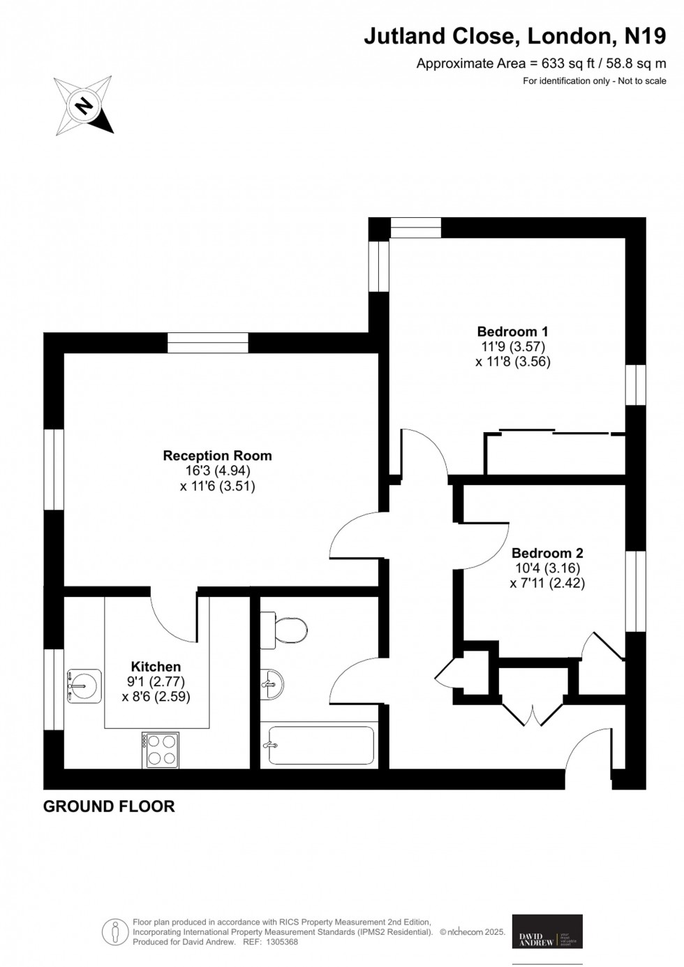 Floorplan for Jutland Close, London, N19