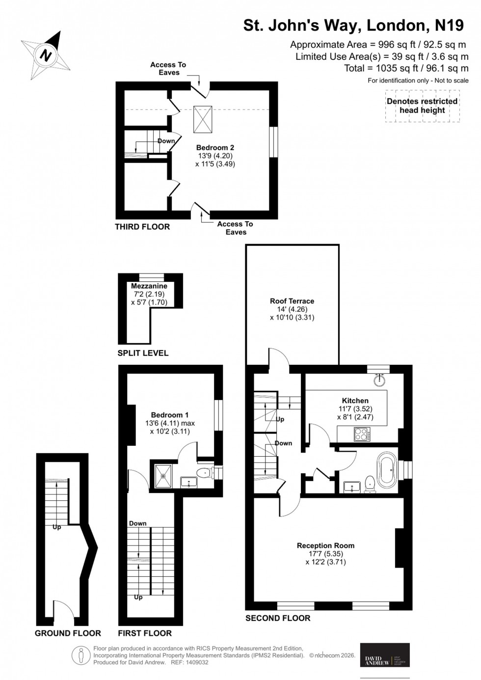 Floorplan for St. John's Way, London, N19