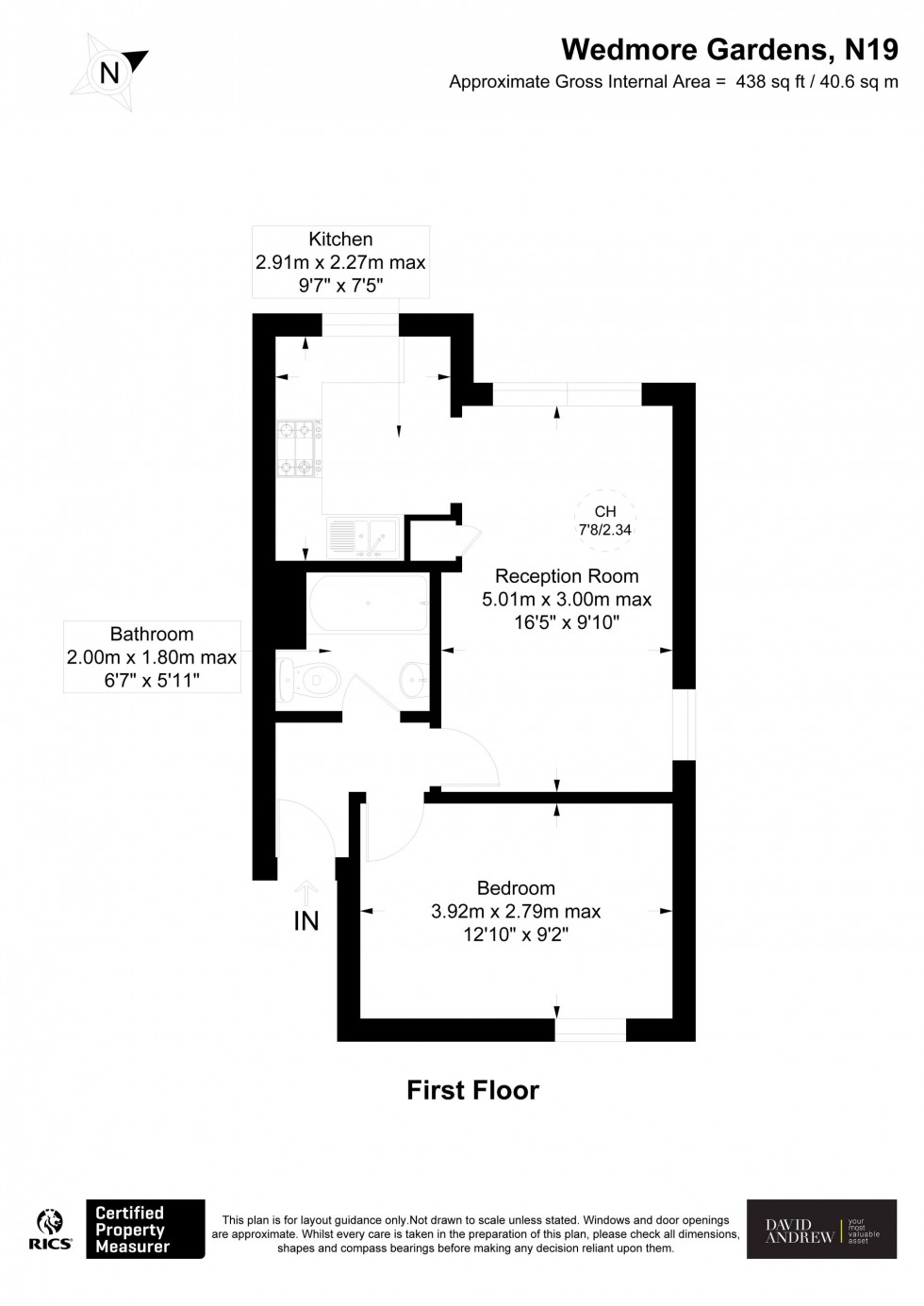 Floorplan for Wedmore Gardens, London, N19
