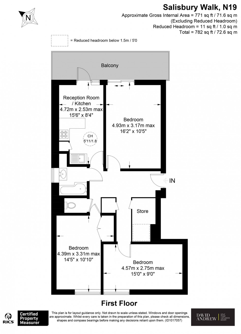 Floorplan for Salisbury Walk, London, N19