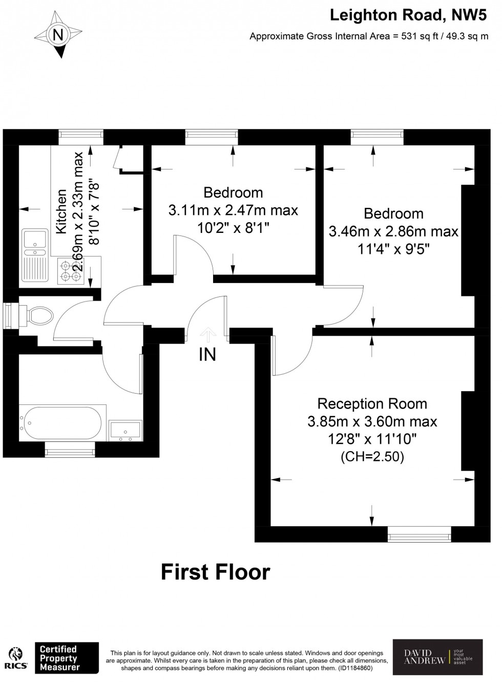 Floorplan for Leighton Road, London, NW5