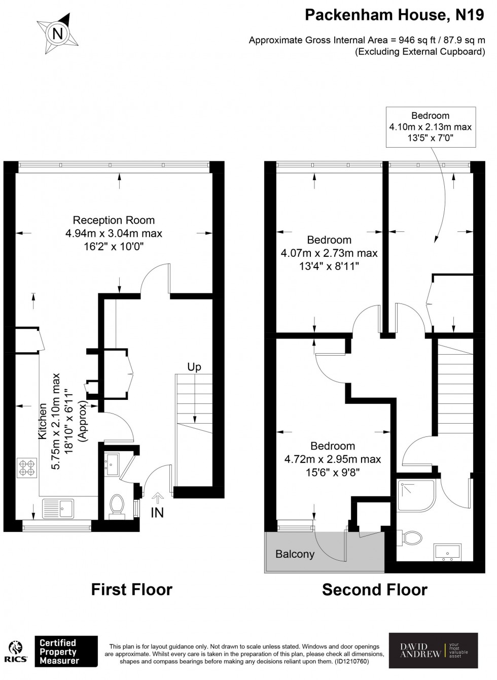 Floorplan for New Orleans Walk, Packenham House New Orleans Walk, N19