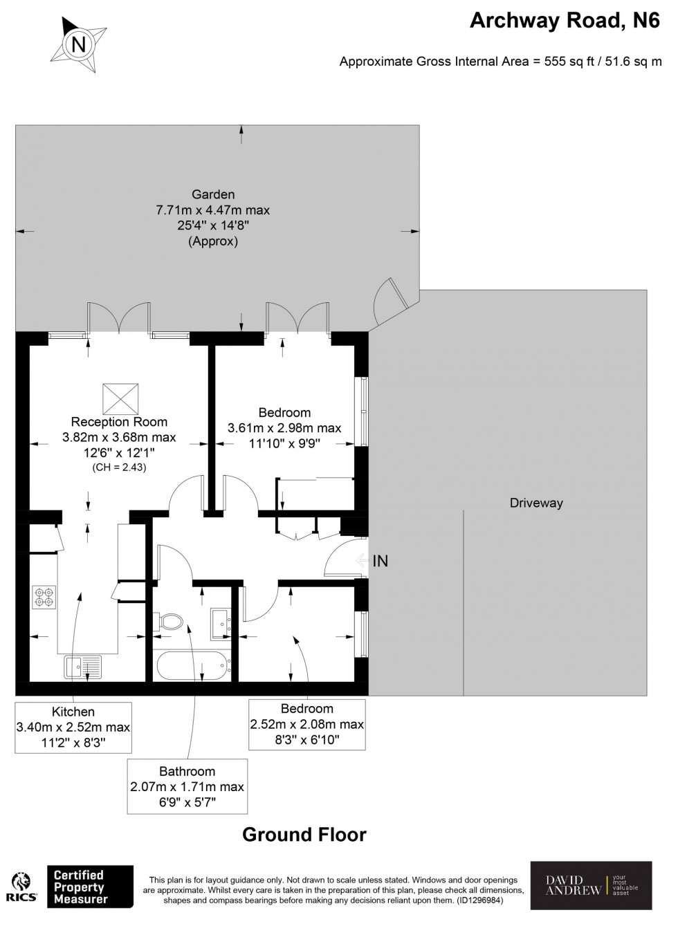 Floorplan for Archway Road, London, N6