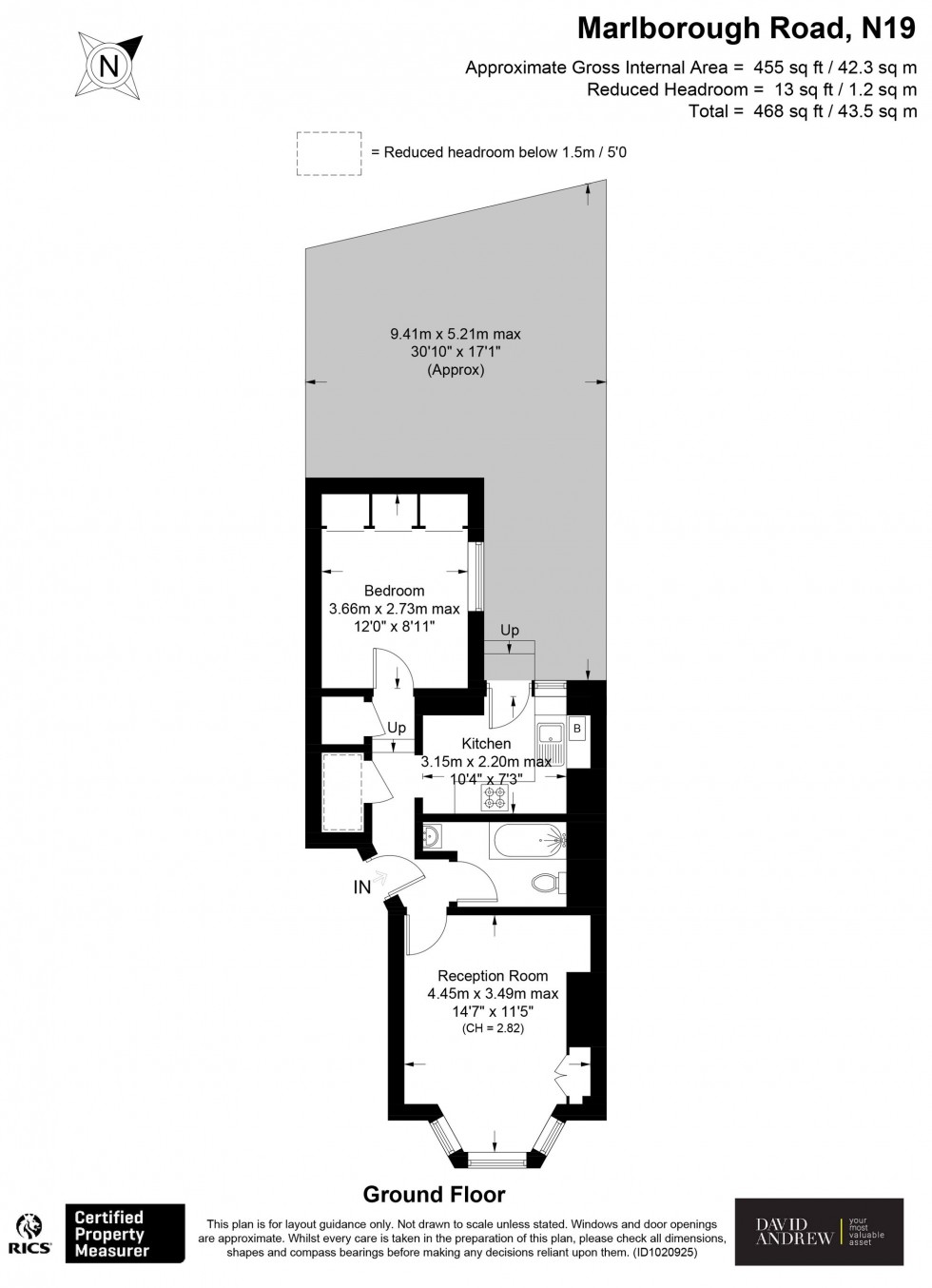 Floorplan for 68 Marlborough Road, London, N19