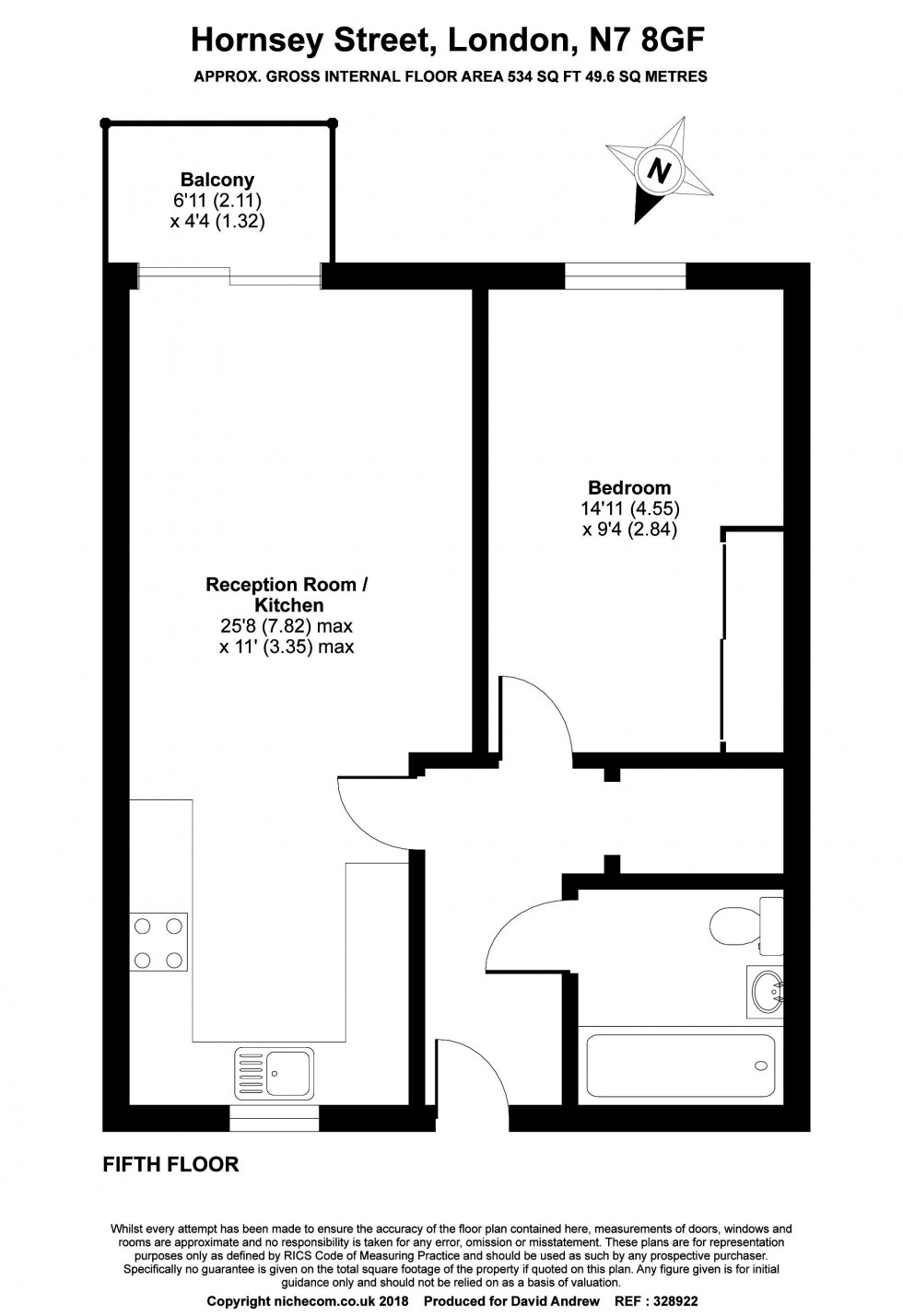 Floorplan for Hornsey Street, London, N7
