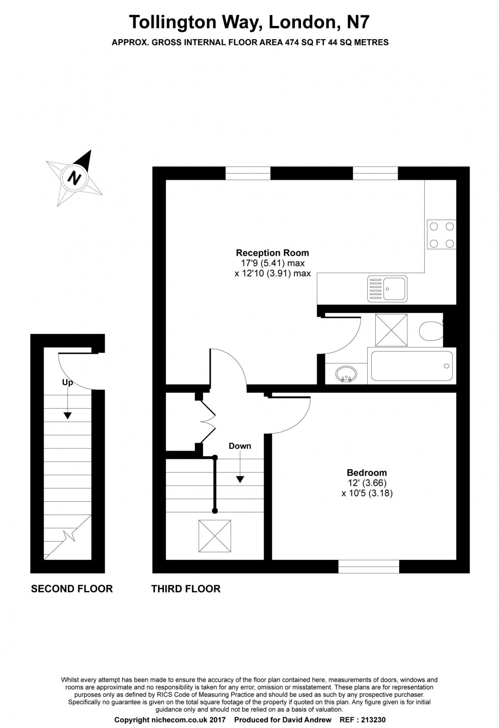 Floorplan for Tollington Way, London, N7