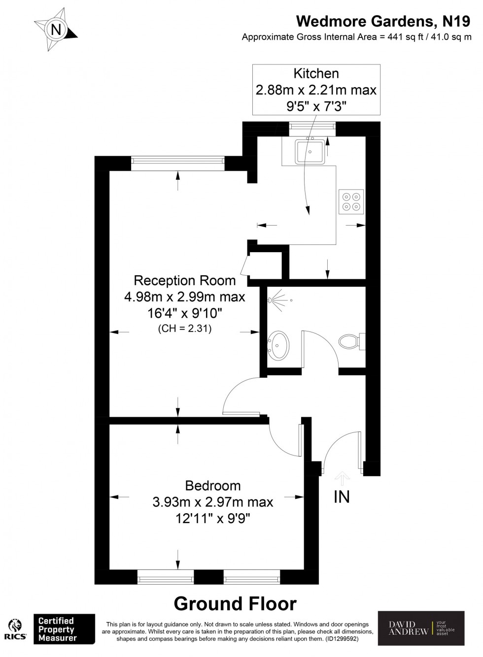 Floorplan for Wedmore Gardens, London, N19