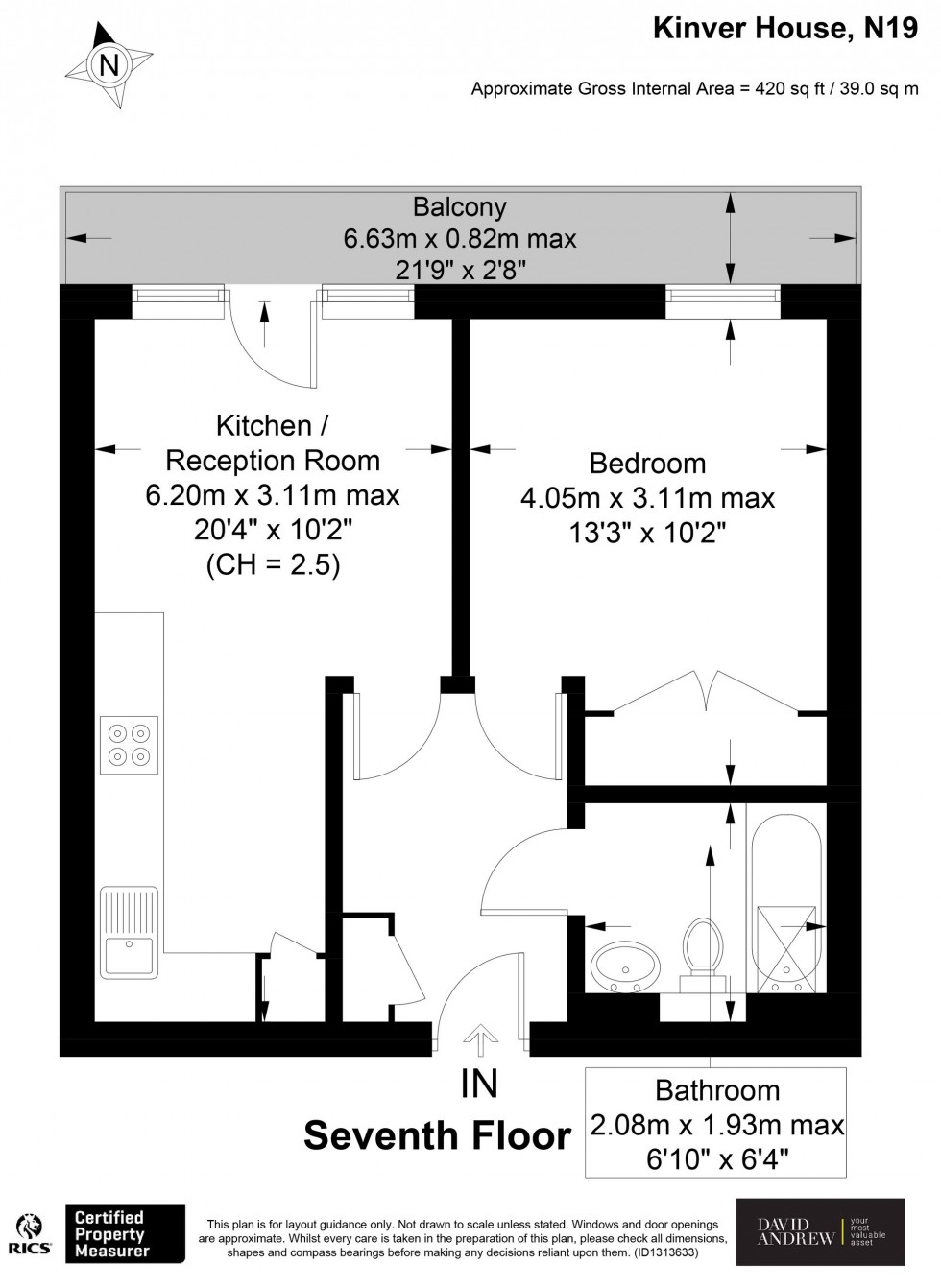 Floorplan for Elthorne Road, Kinver House, N19