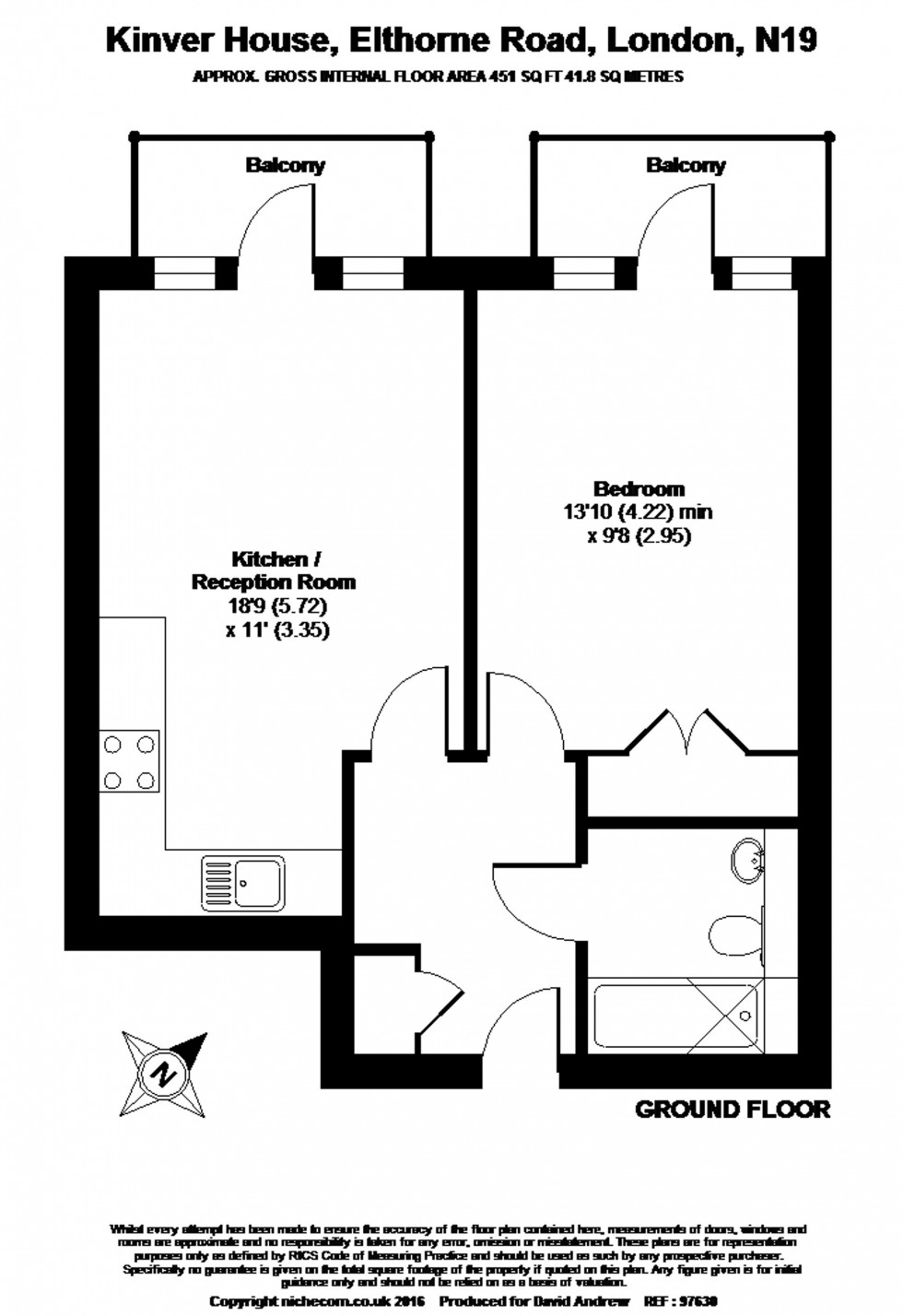 Floorplan for Elthorne Road, Kinver House, N19
