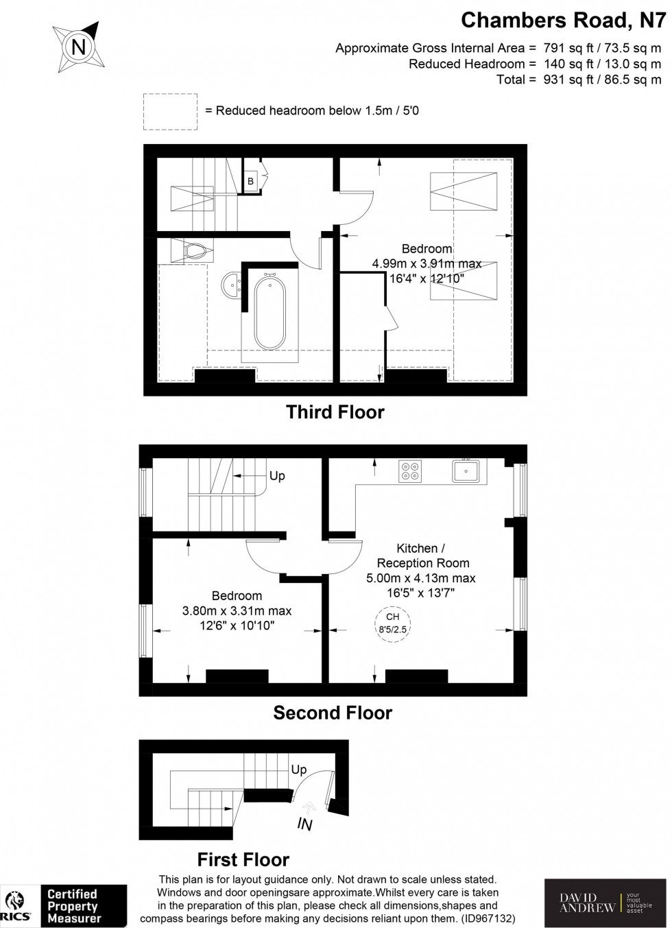 Floorplan for Chambers Road, London, N7