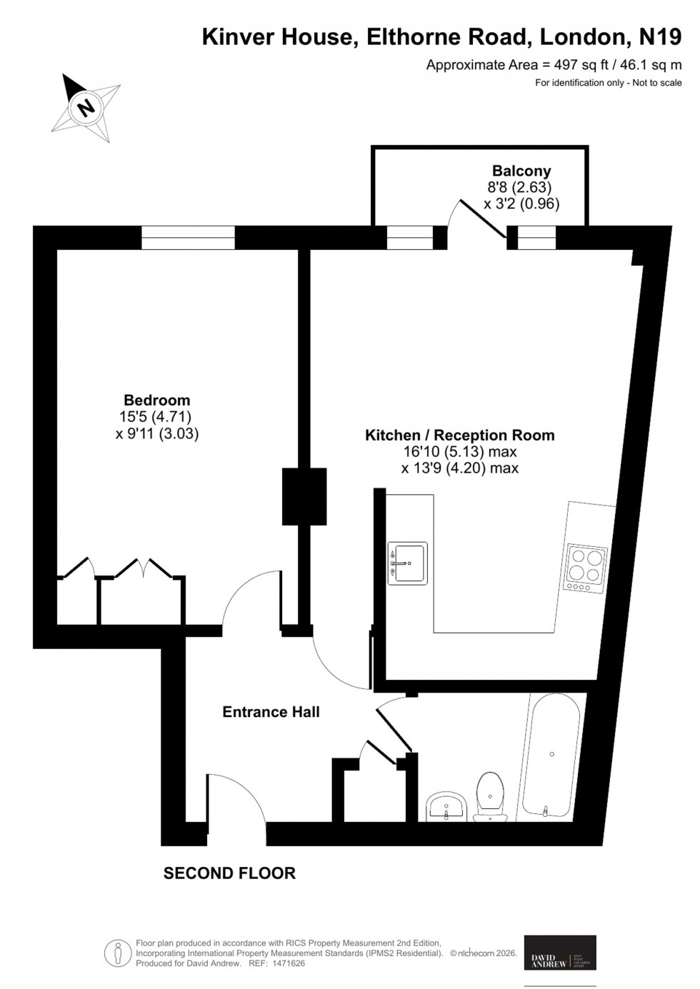 Floorplan for Elthorne Road, Kinver House, N19