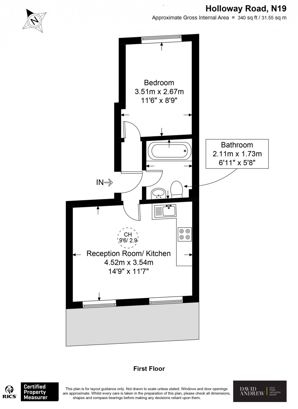 Floorplan for Holloway Road, London, N19