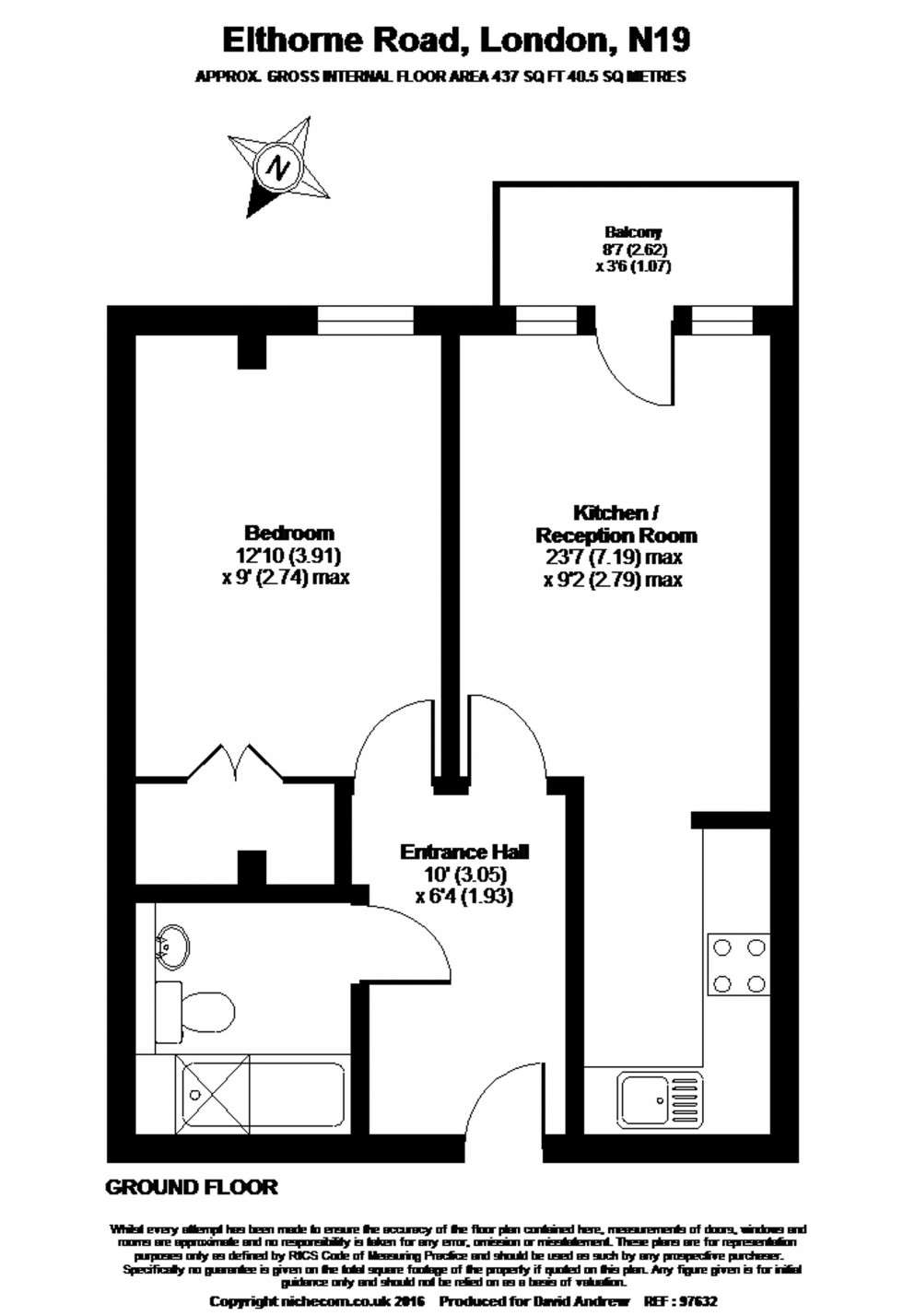 Floorplan for Elthorne Road, Kinver House, N19