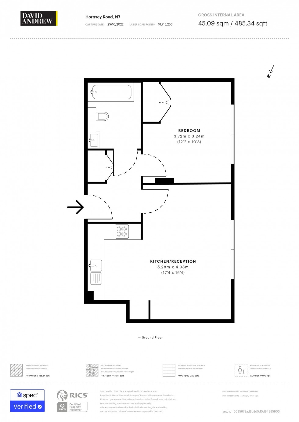 Floorplan for Hornsey Road, London, N7
