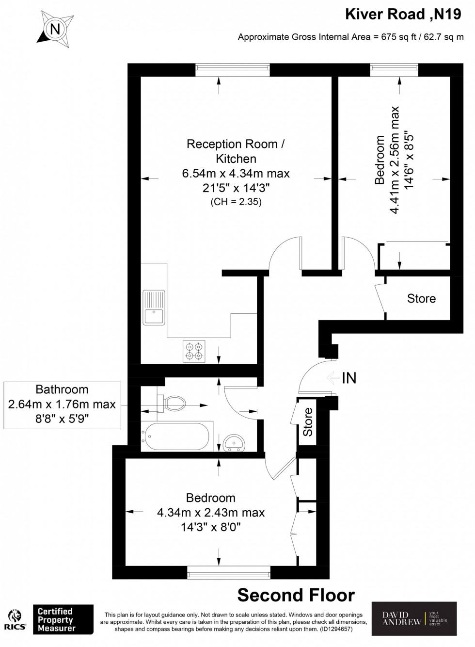 Floorplan for Kiver Road, London, N19