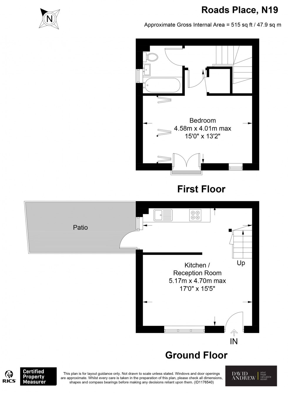 Floorplan for Roads Place, London, N19