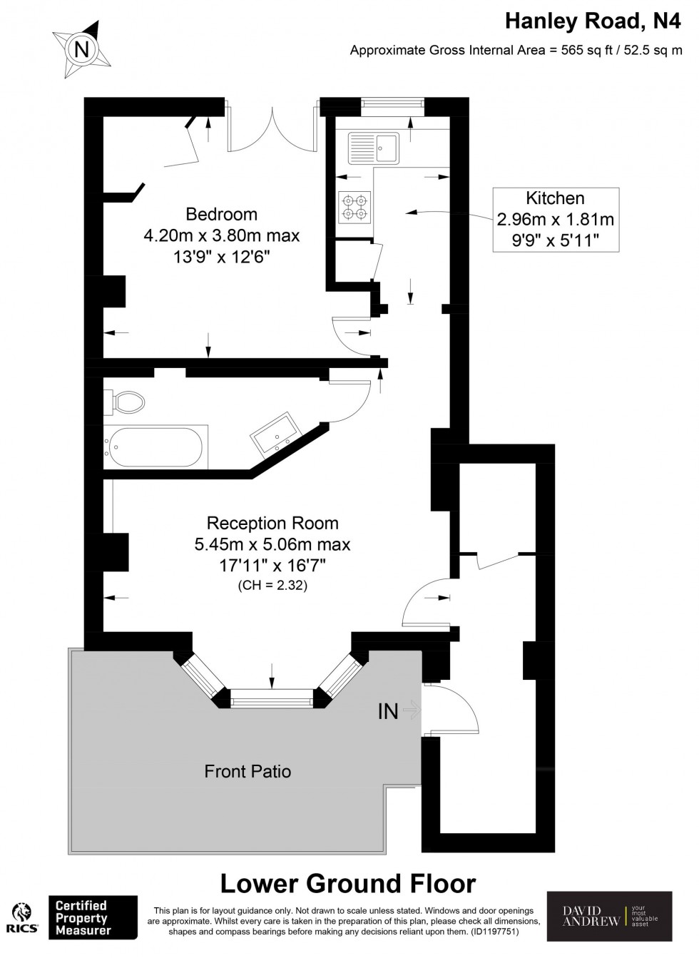 Floorplan for Hanley Road, London, N4