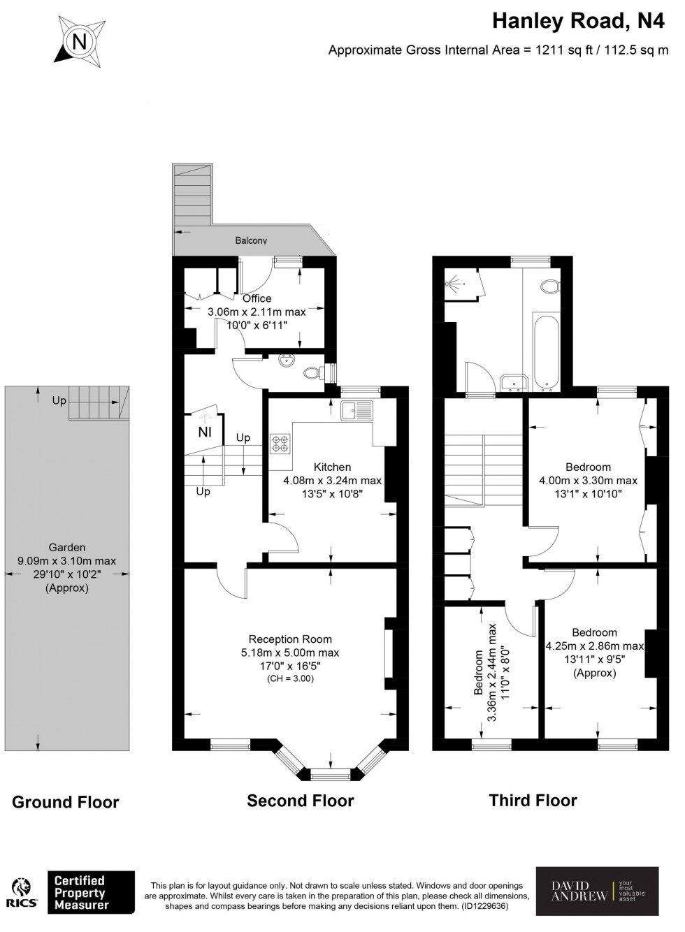 Floorplan for Hanley Road, London, N4