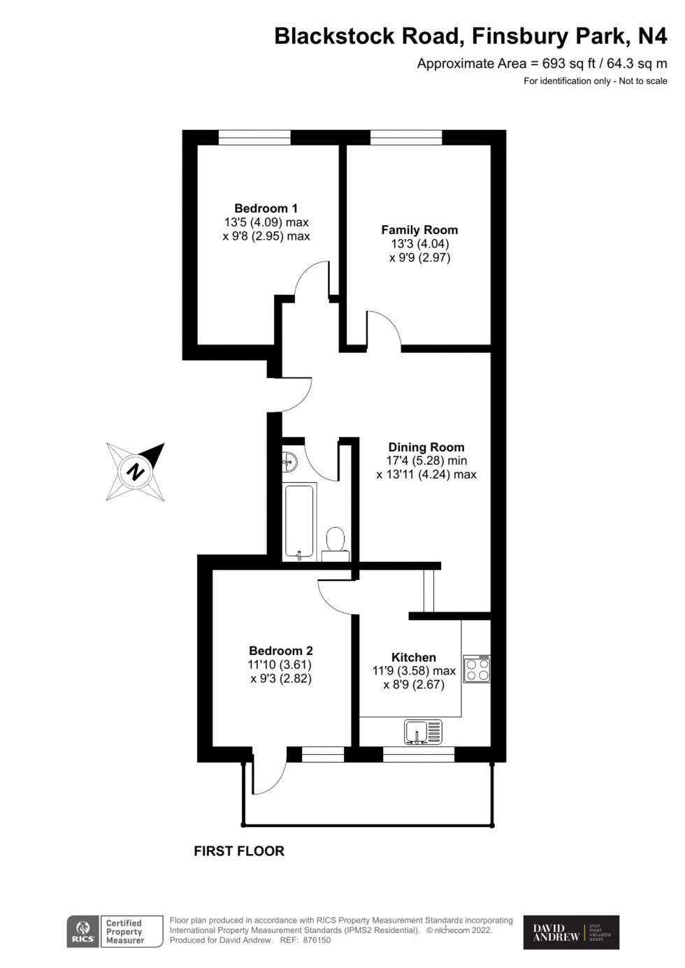 Floorplan for 154 Blackstock Road, London, N4
