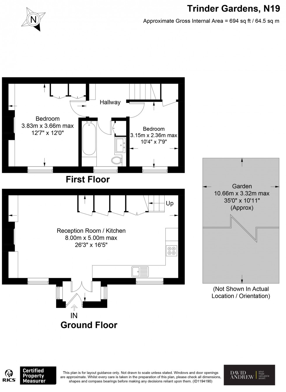 Floorplan for Trinder Gardens, London, N19