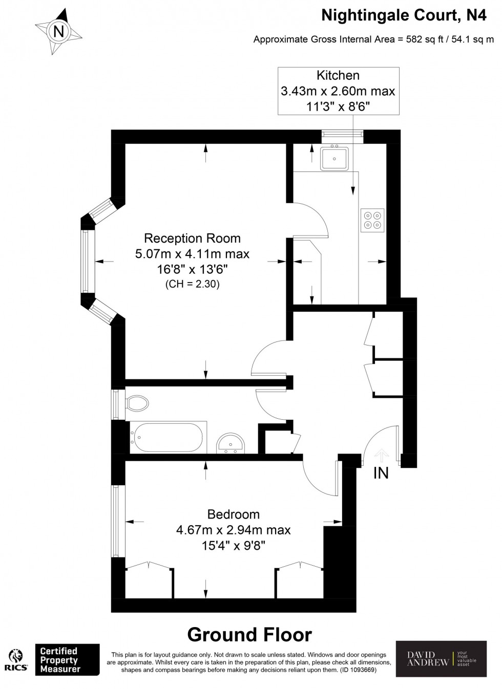 Floorplan for Tollington Park, Nightingale Court, N4