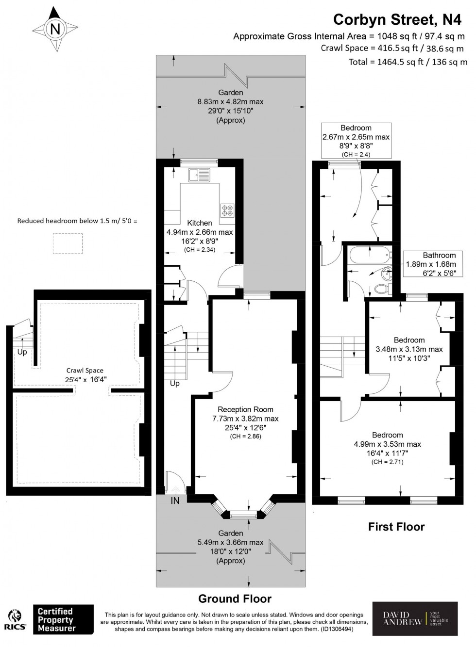 Floorplan for Corbyn Street, London, N4