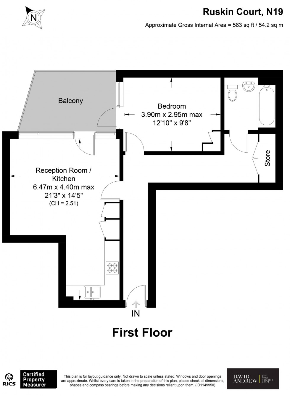 Floorplan for Charles Street, Ruskin Court, N19