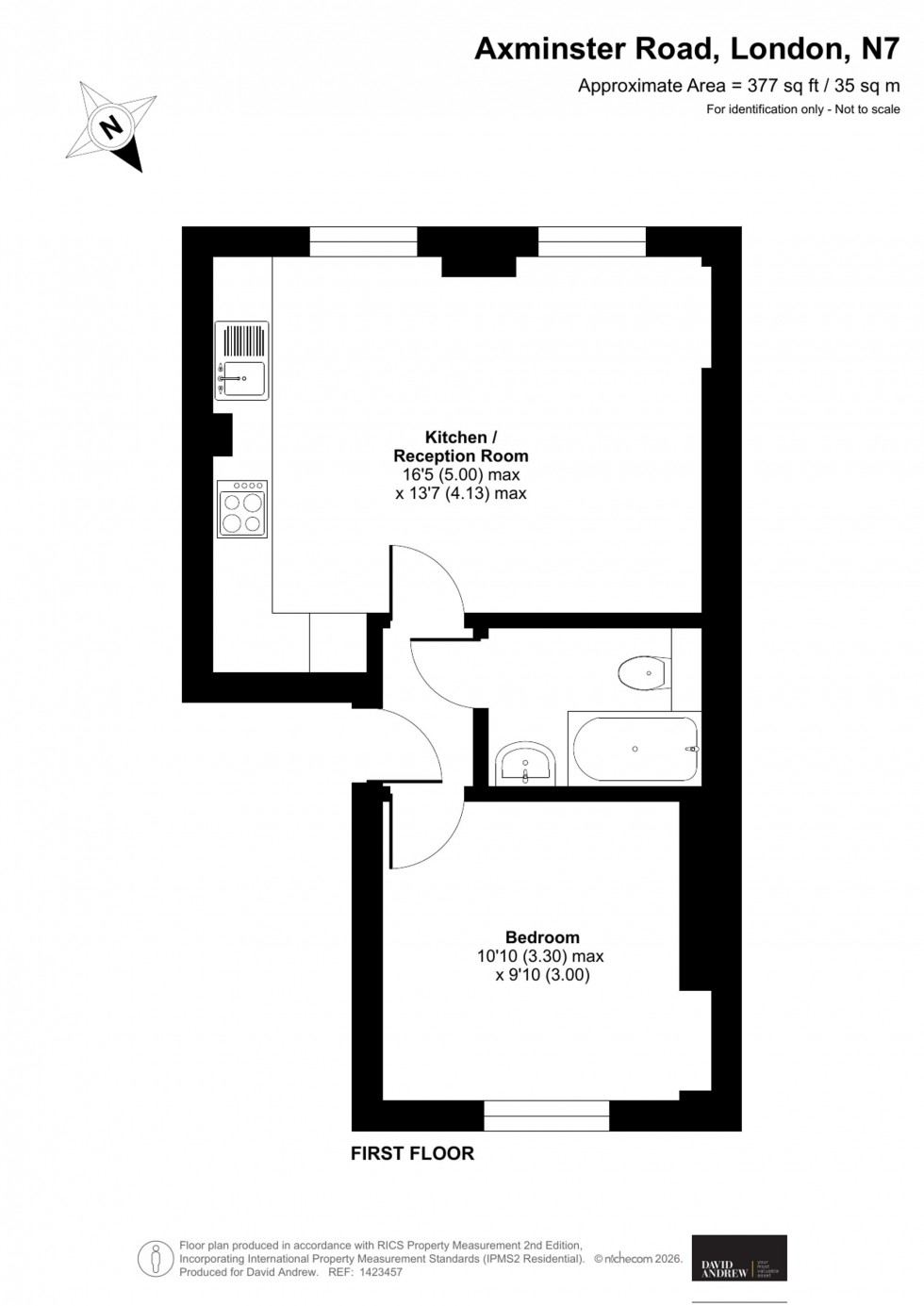 Floorplan for Axminster Road, London, N7