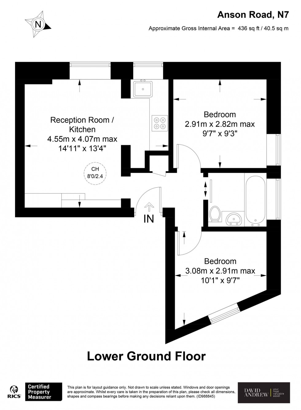 Floorplan for Anson Road, London, N7