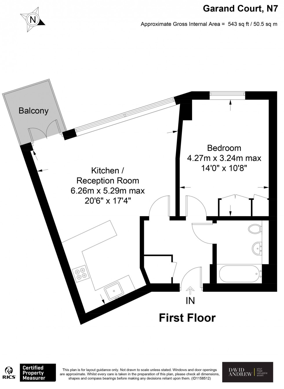 Floorplan for Eden Grove, Garand Court Eden Grove, N7
