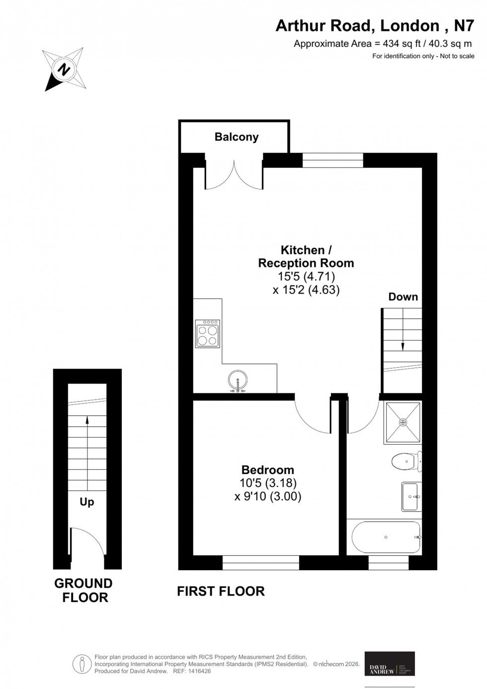 Floorplan for Arthur Road, London, N7