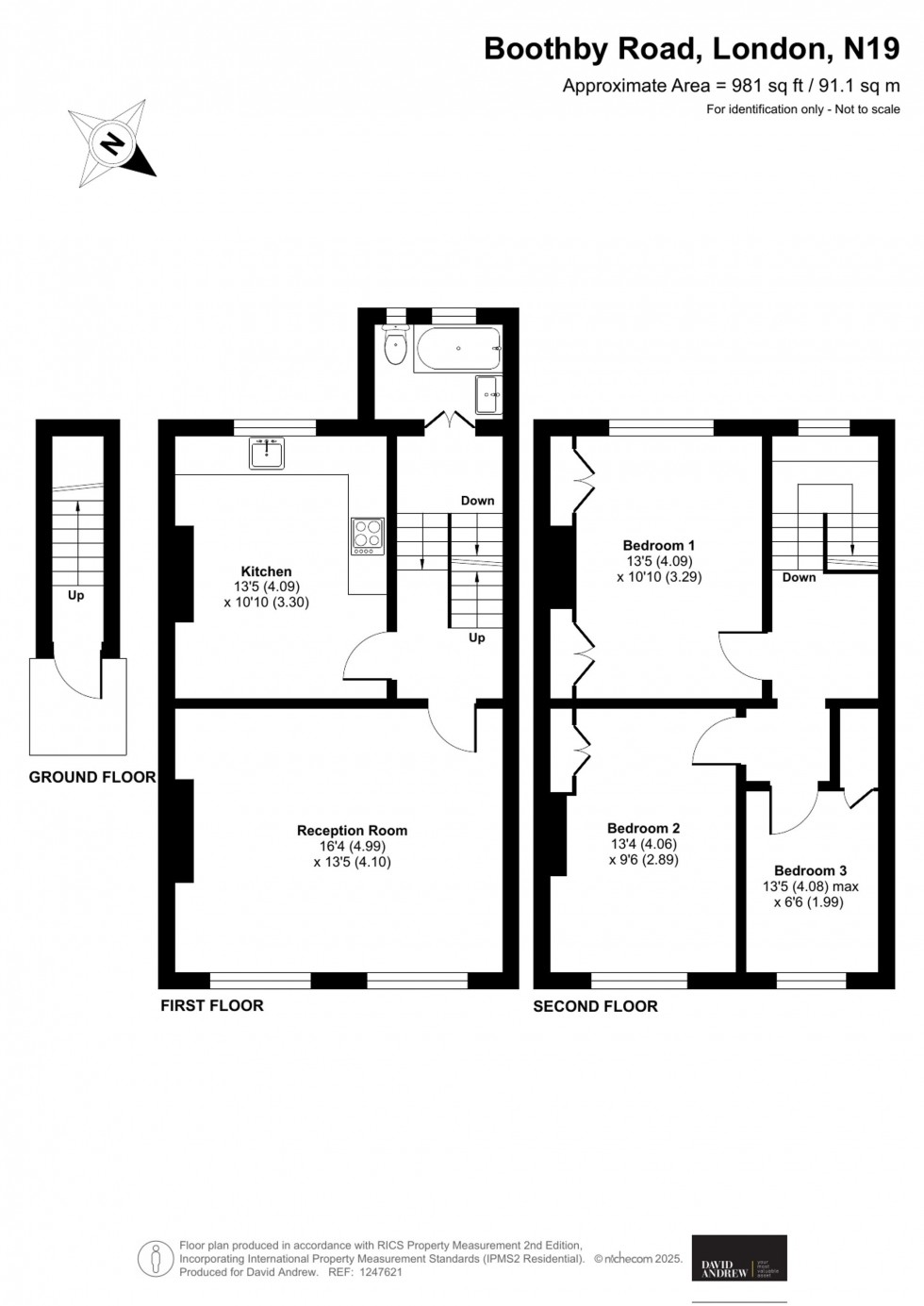 Floorplan for Boothby Road, London, N19