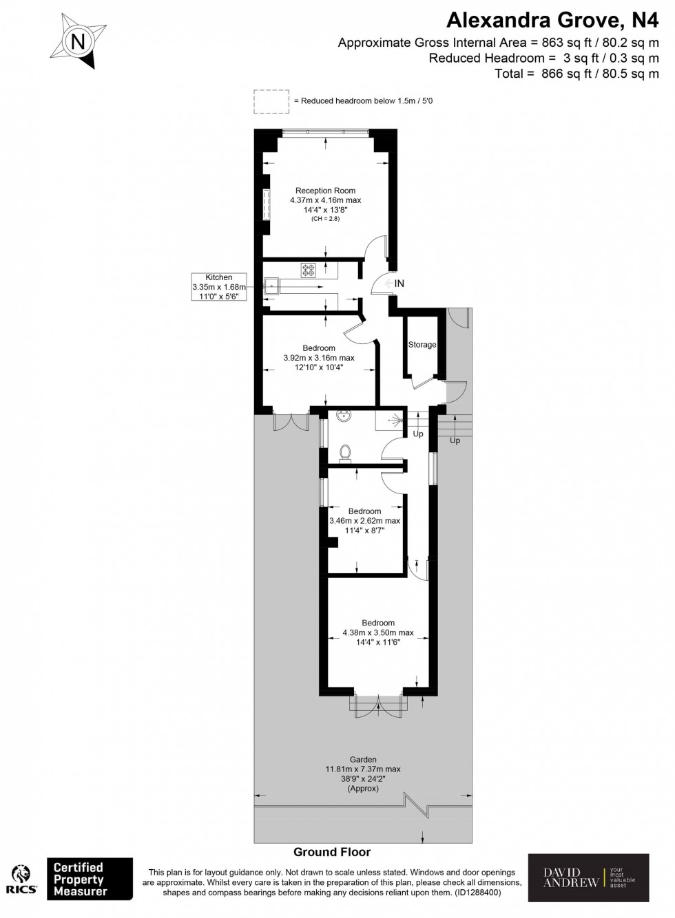 Floorplan for Alexandra Grove, London, N4