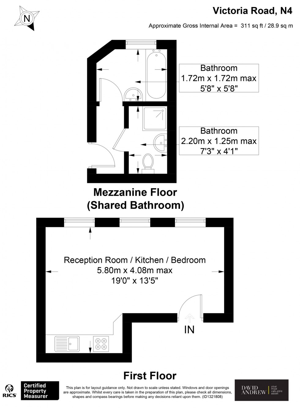 Floorplan for Victoria Road, London, N4