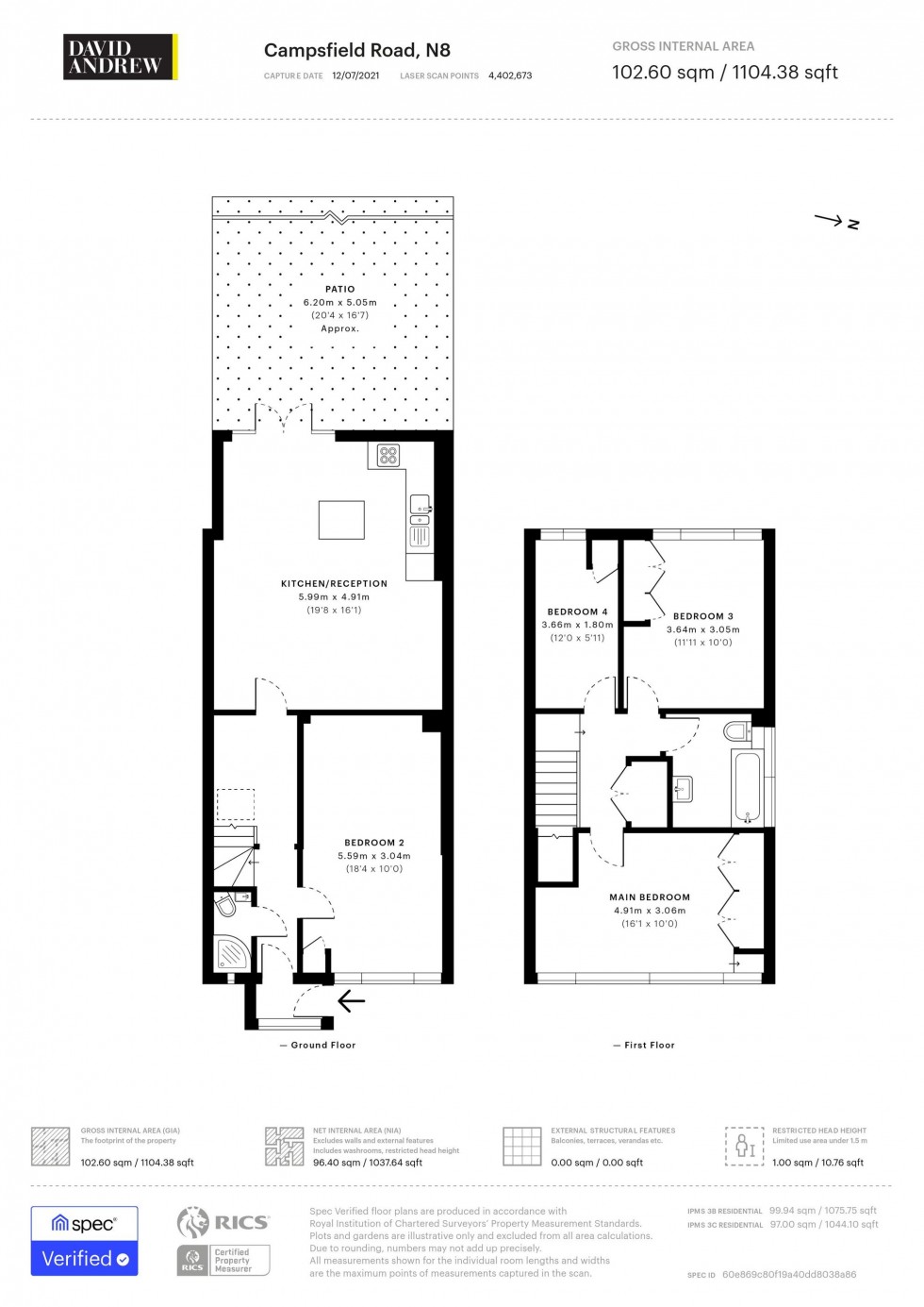 Floorplan for Campsfield Road, London, N8