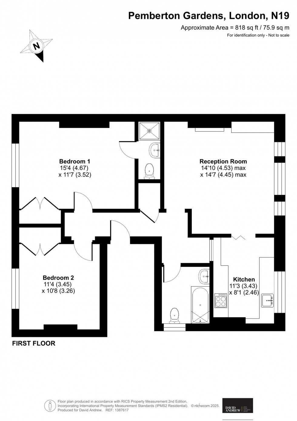 Floorplan for Pemberton Gardens, London, N19