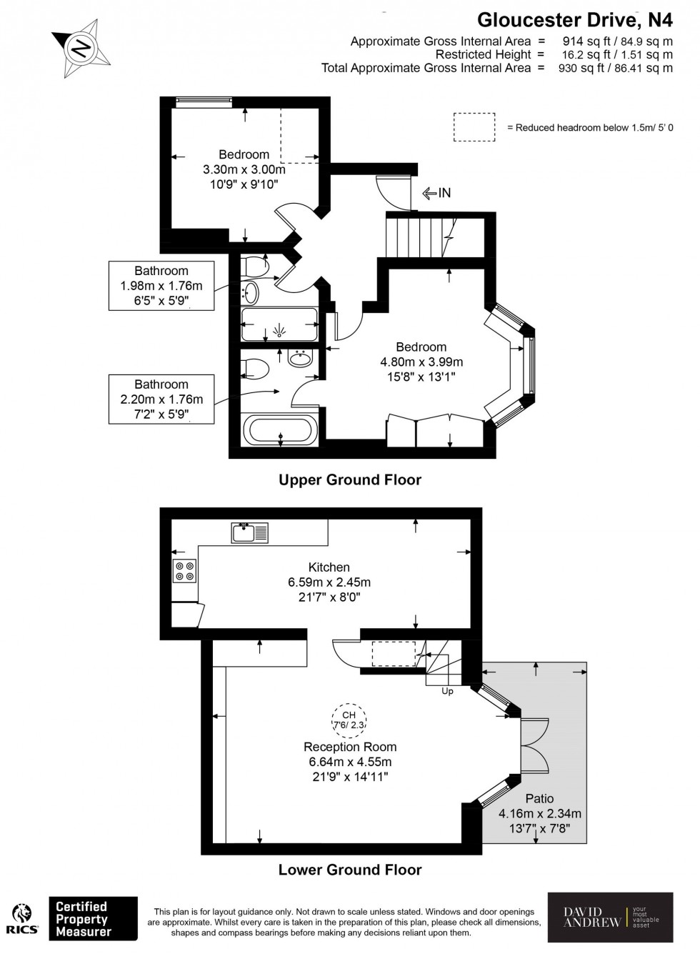 Floorplan for Gloucester Drive, London, N4