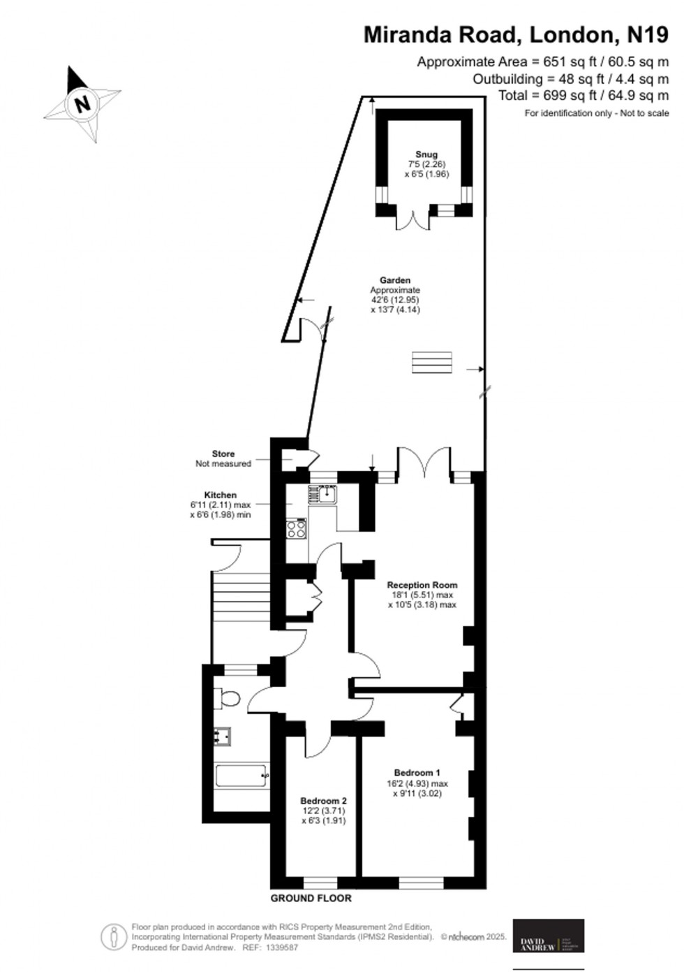 Floorplan for Miranda Road, London, N19