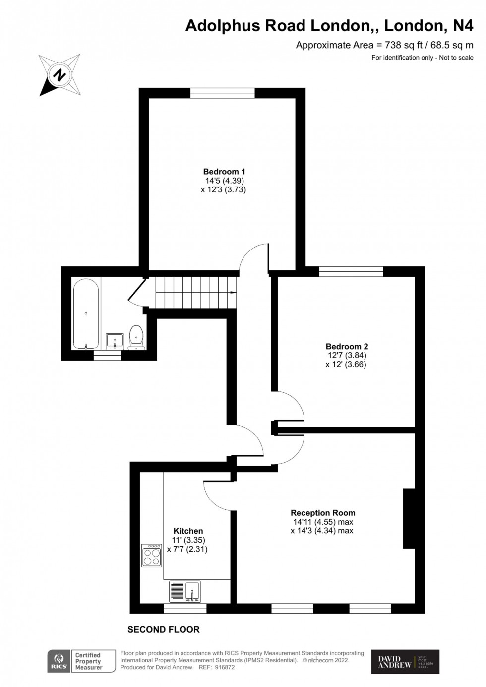 Floorplan for Adolphus Road, London, N4