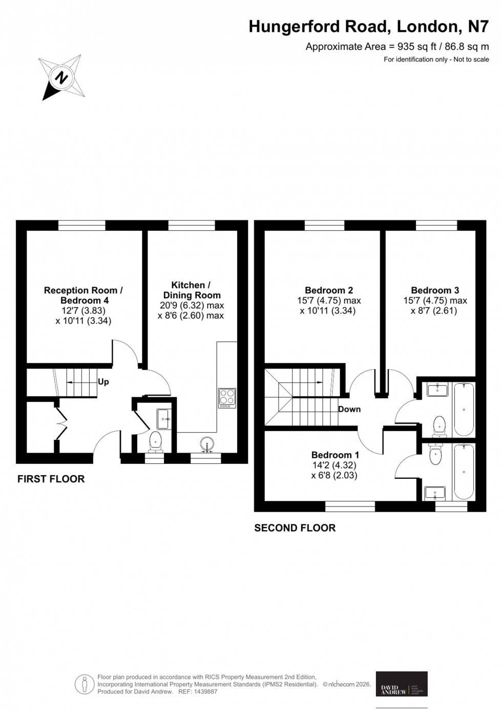 Floorplan for Hungerford Road, London, N7