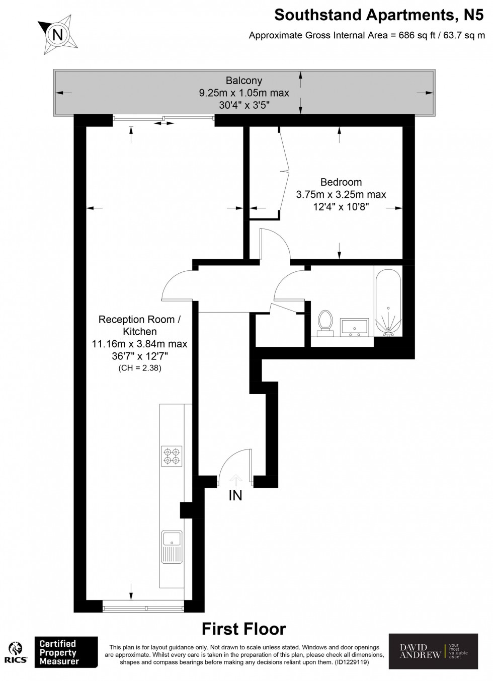 Floorplan for Highbury Stadium Square, London, N5