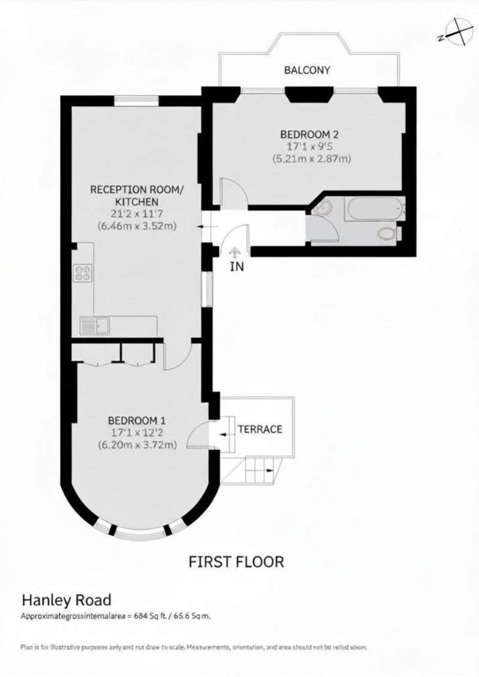 Floorplan for Hanley Road, London, N4