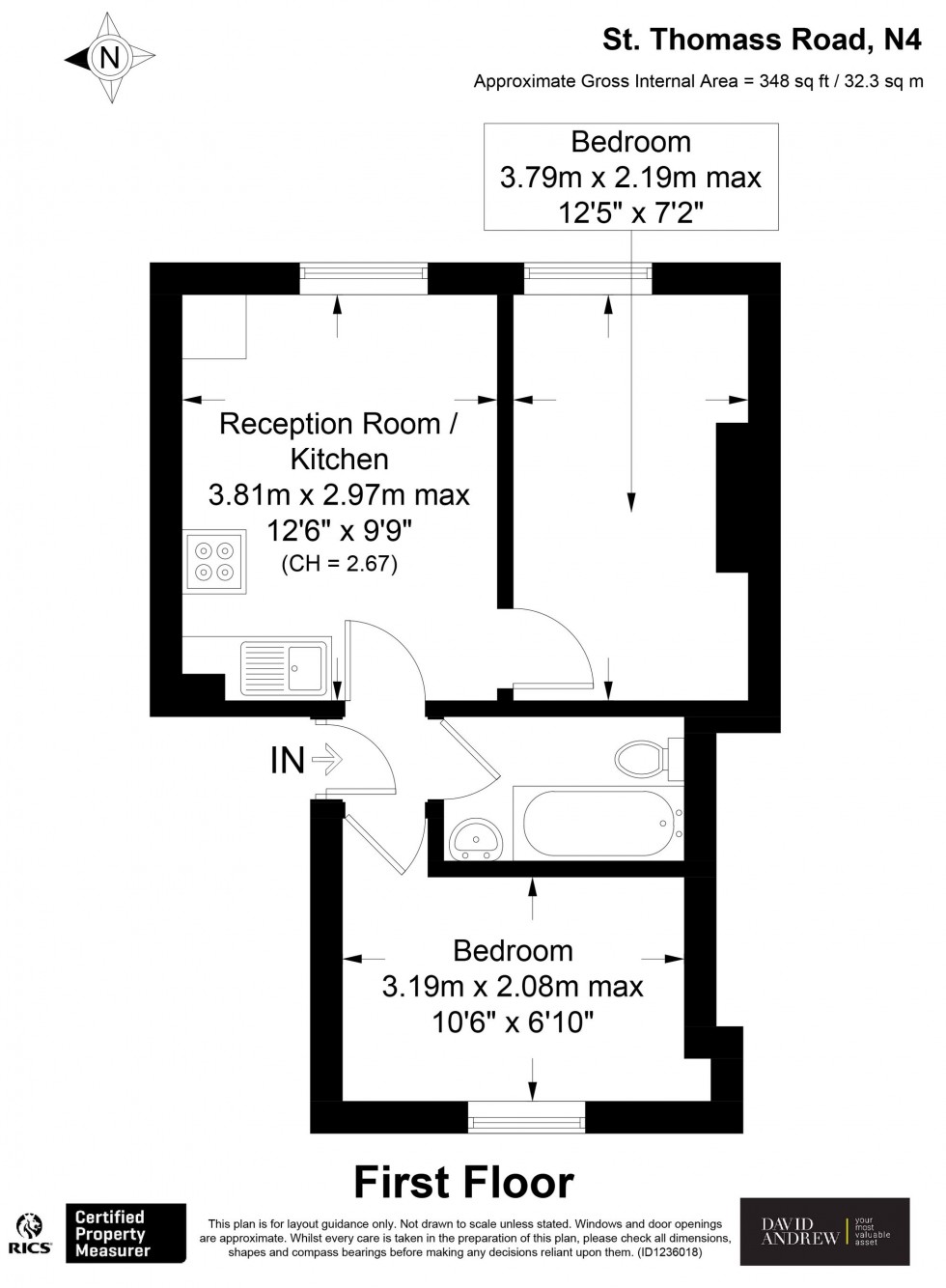Floorplan for St. Thomas's Road, London, N4