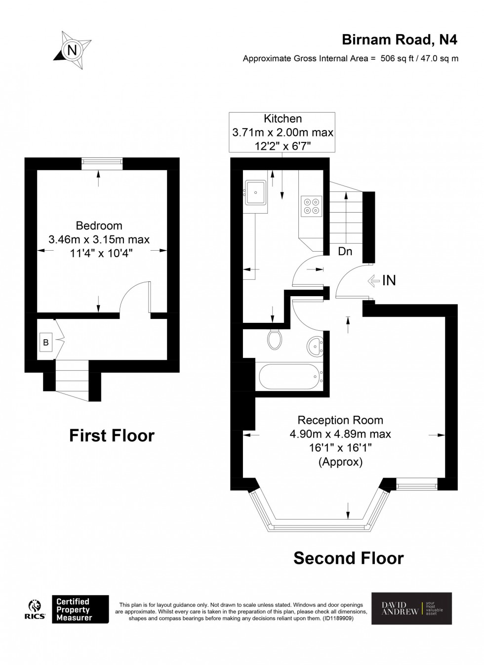 Floorplan for Birnam Road, London, N4