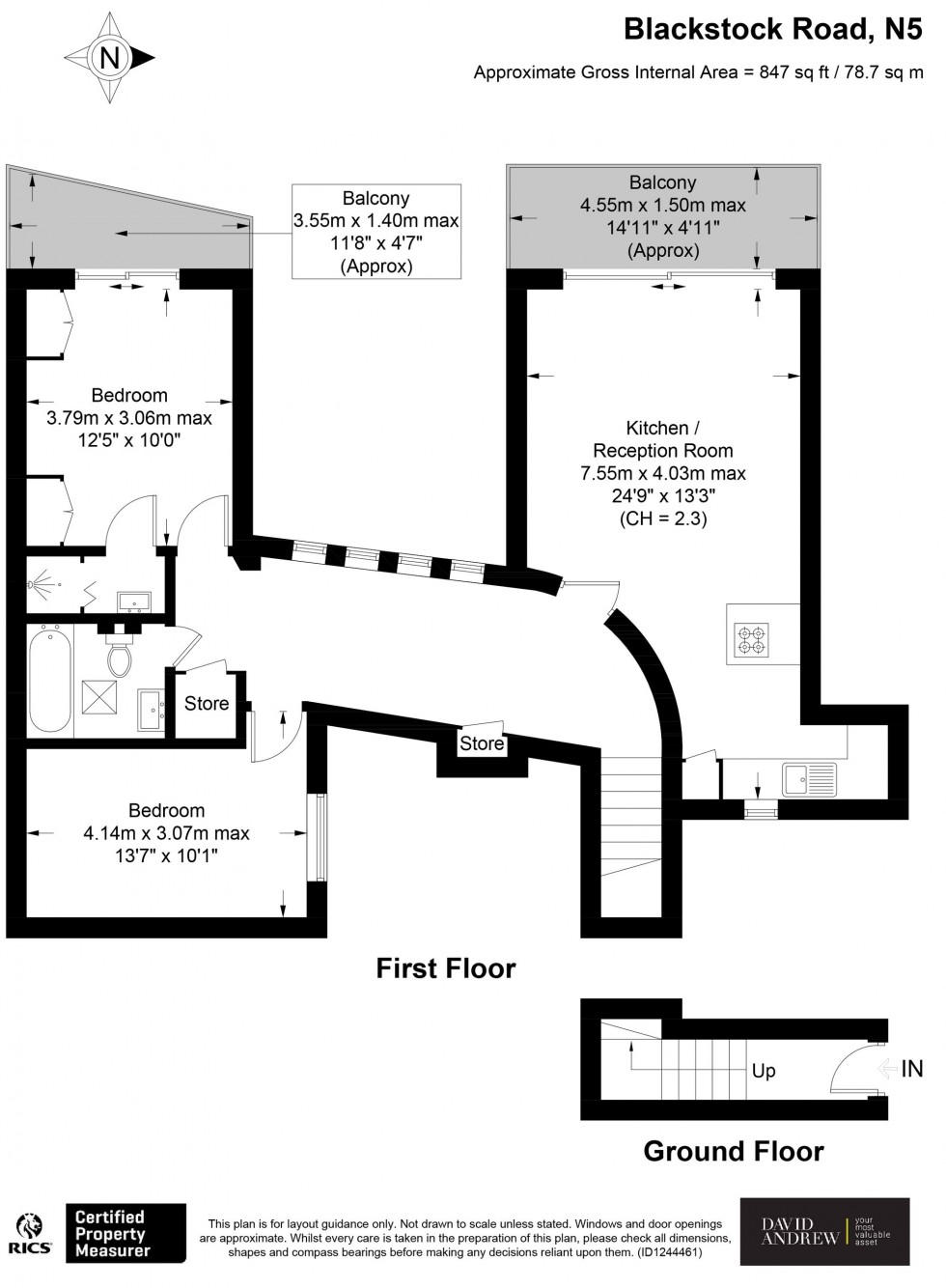Floorplan for Blackstock Road, London, N5